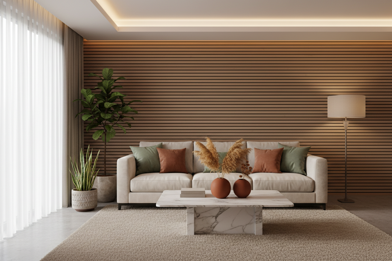 Sala sofisticada e aconchegante